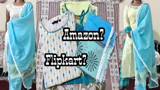 Mix & Match Kurta Sets Haul |Affordable Summer Cotton Kurti Pant Dupatta Sets |Amazon |Flipkart Haul