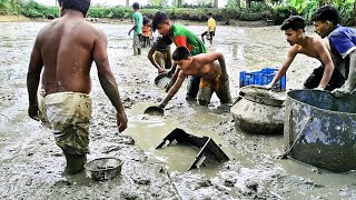 Catching Fish From Muddy Water | Best muddy water Fishing | Smart Boy Catching Fish In Mud water