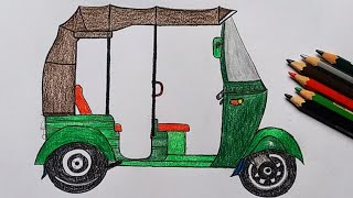 How to Draw CNG Auto Rickshaw Step by Step (Very Easy)