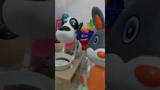 ASMR Hungry Dog and a Rabbit playing #shorts