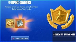 I Got OUT OF TIME CHALLENGES and FREE SEASON 11 BATTLE PASS? Fortnite Battle Royale!