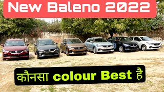 2022 Maruti Baleno All 6 Colours White, Silver, Grey, Red, Beige, Blue