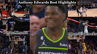 Best of Anthony Edwards Highlights, Poster Dunk/Insane Blocks,Minnesota Timberwolves