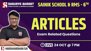 Articles - Youtube Special English Class 6th By Harshwardhan Sir ||