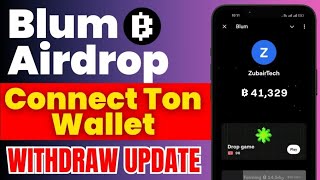 Blum update airdrops || blum withdraw token|| blum connect wallet