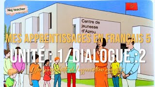 Dialogue : 2 Unité: 1:  Une présidente de l'association raconte..Mes apprentissages en français CE5