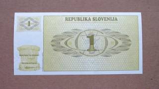 1 Slovenian Tolar Banknote (One Slovenian Tolar / 1990), Obverse and Reverse