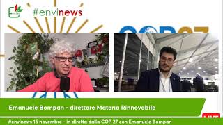 #envinews 15 novembre - in diretta dalla COP 27 con Emanuele Bompan