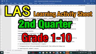 Grade 1-10 Second Quarter -LAS ( Learning Activity Sheet) Filipino