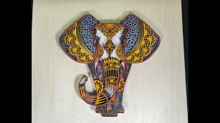 3D Laser Art by Eagle-1309 Laser Cutter. 4 Layer Elephant Mandala