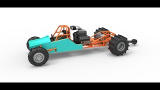 3D printable Dirt Dragster Version 3 Scale 1:25 3D model view