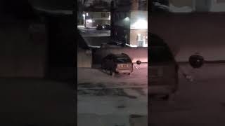 OCD man cleaning/scratching C7 Corvette during Christmas 22' wind/snowstorm in -20° degrees.