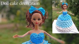 Barbie doll cake💃| easy design for doll cake | doll cake decoration | Darshu's Cakes #trending #vita