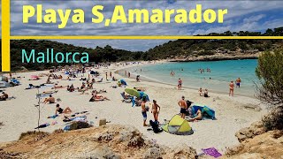 (4K)  MALLORCA 🌴 Cala Mondragó 🏖 Playa S'Amarador ⛱️ Spain ❤️