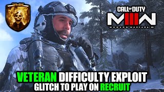 COD Modern Warfare 3 - Veteran Difficulty Exploit / Glitch (Play on Recruit)