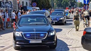 Presidential motorcade following Polish president after celebration of Armed Forces Day in Warsaw