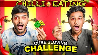 SOLVE CUBE OR EAT GREEN CHILI CHALLENGE 🤯 |  @KingofCubers