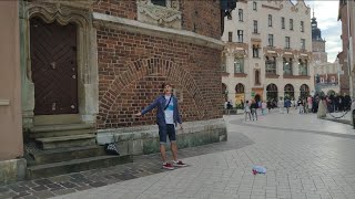 Krakow, Poland - St. Mary's Basilica and short singing performance