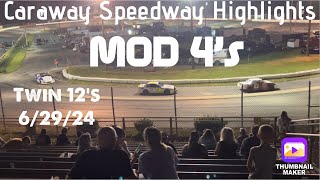 Short Track Racing Highlights: Caraway Speedway Mod 4 Division Twin 12’s (6/29/24)