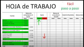 HOJA  DE TRABAJO Contabilidad  FACIL Paso a Paso