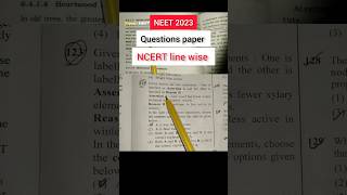 NCERT reading with PYQ | NEET 2023 Question Paper | ncert line wise MCQ biology | NEET