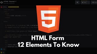 HTML Tutorial #24 - HTML Form Elements | 12 Form Elements You Must Know | fieldset, input, datalist