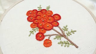 Flower pattern with blanket stitch,hand embroidery,easy and beautiful