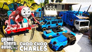 GTA 5 - Stealing THOMAS Choo-Choo Charles Cars With Franklin | (Real Life Cars #128)