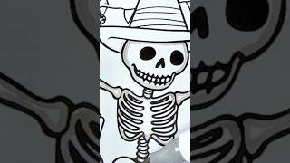 Coloring Spooky scary skeletons celebrating Halloween party | #Halloween #coloring #shorts