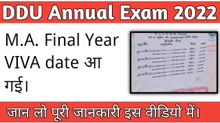 DDU GKP M.A. Final Year VIVA timetable | MA final year viva official notice