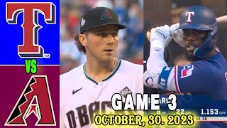 Rangers Vs. D-backs World Series 2023 [GAME 3] (10/30/22) | MLB Highlights 2023