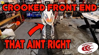 HOW DO YOU STRAIGHTEN THE FRONT END OF A DIRT BIKE AFTER A CRASH? | HIGHLAND CYCLES