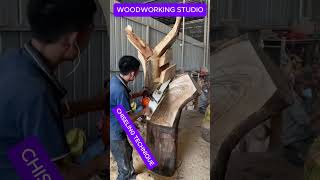 "Transforming a Discarded Block of Wood into a Masterpiece: The Ultimate Goat Sculpture"