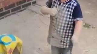 Kid caught making a huge mess