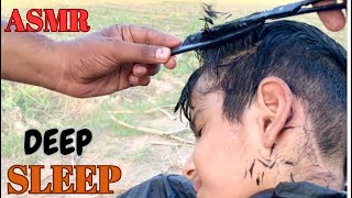 ASMR|| Real Person Haircut with Scissor ✂️Relaxing and Fast Sleep (asmr barber )