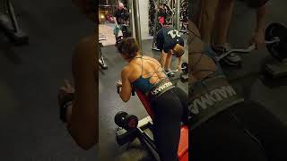 training at the gym with bodybuilder Vladislava