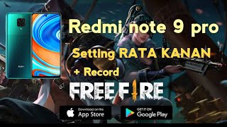 Free Fire setting rata kanan ultra + Record #Redmi note 9 pro