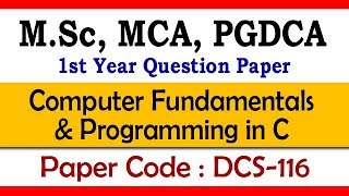 Computer Fundamentals & Programming in C Paper 2019 for M.Sc, MCA, PGDCA | Student Go |