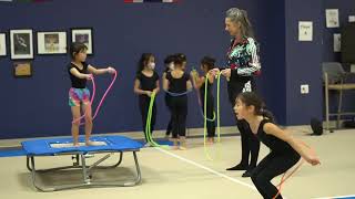 Rhythmic Gymnastics Training - How to Jump Role on a Trampoline