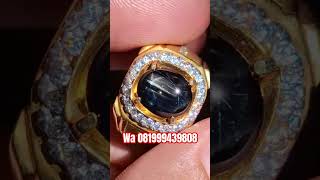 Natural sapphire thailand no heat / bangsing biru kristal serat bebed / gemstone / batu permata