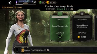 Kombat Cup Sonya Blade Bronze Characters Only Mortal Kombat