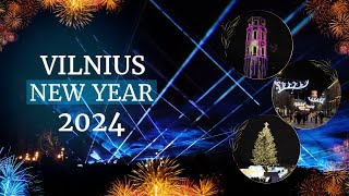 Vilnius New Year 2024(4K HD Video) | Amazing Fireworks Show | Lithuania | Europe