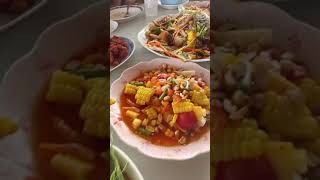 Spicy Seafood& Spicy Salad [Somtum Jisoo's favorite Thai food] #shorts #short #food #streetfood