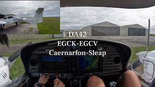 DA42 Caernarfon to Sleap cockpit POV