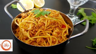 Desi Style Qeema Spaghetti