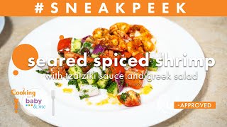 Seared Spiced Shrimp with Tzatziki Sauce and Greek Salad | Chef mike Pichetto | Sneak Peek