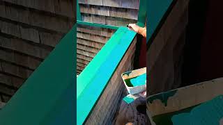 Repairing Wood Bee damage on a railing #diy #benjaminmoore #woodrestoration #abatronwoodepox