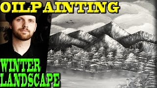 WINTER LANDSCAPE - Oil Painting #0051  [HD] [Speed painting] [Oil] [Landscape] [art]