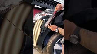 Large fender smash fixed with paintless dent removal