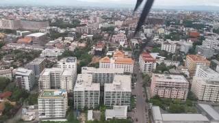 Bangkok Airways ATR72-600 circular descent, then approach & landing Chiang Mai (CNX), Thailand. (HD)